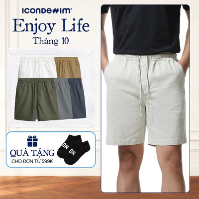 Quần Short Kaki Nam Lưng Thun ICONDENIM Fabric Thoáng Mát Trẻ Trung QSID0137