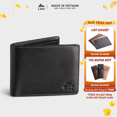 Ví nam da bò Lata (Thời trang nam - Ví da thật LVN86)