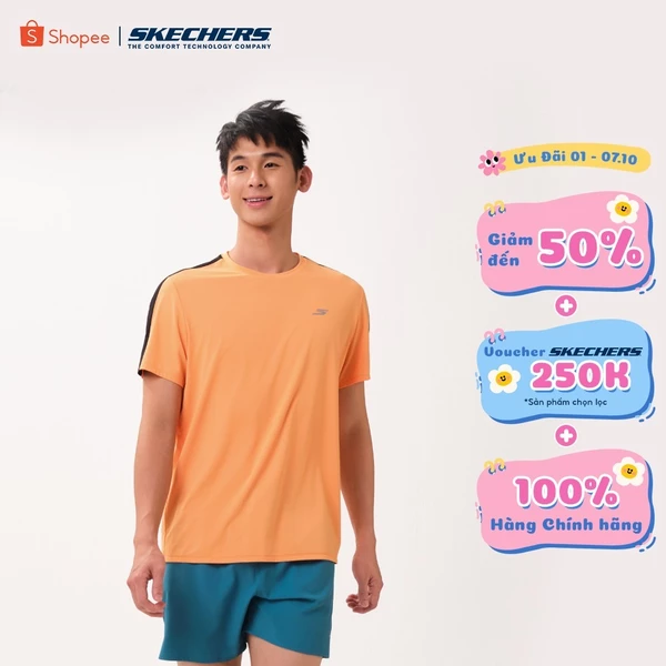 Áo Thun Tay Ngắn Nam Skechers Running Performance Short Sleeve Tee - SP226M126-02YM