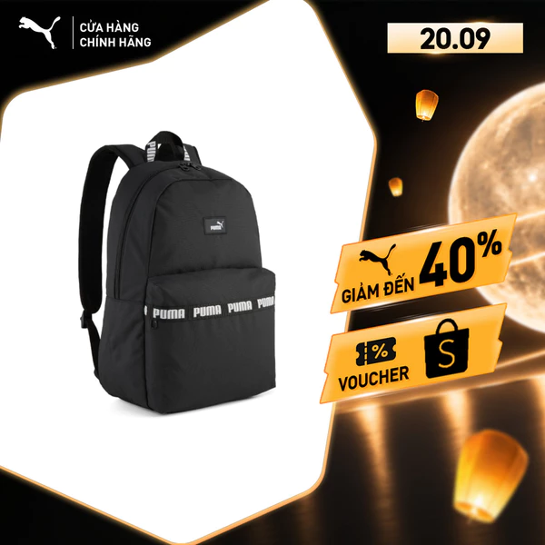 Balo Thể Thao PUMA Unisex PHASE TAPE Backpack Black Màu Đen