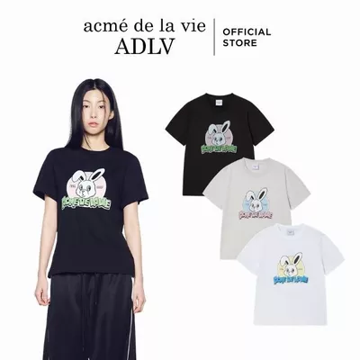 Áo Thun ADLV Nineties Retro Bunny Woman dáng Standard màu đen/trắng/xám nhạt - Hàng chính hãng