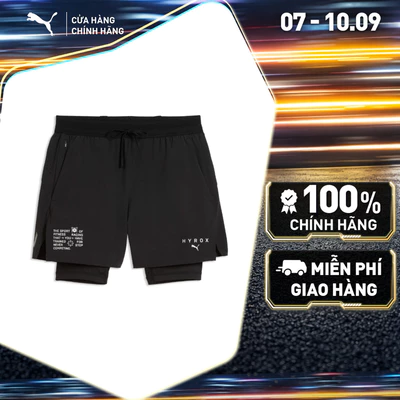 Quần Đùi Thể Thao Tập Luyện PUMA Nam M HYROX 2in1 PWRMODE SHORT Black Màu Đen
