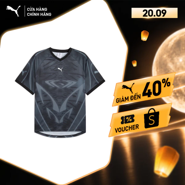 Áo Thun Thời Trang PUMA Unisex PUMATECH-X Football Jersey Black-AOP Màu Đen