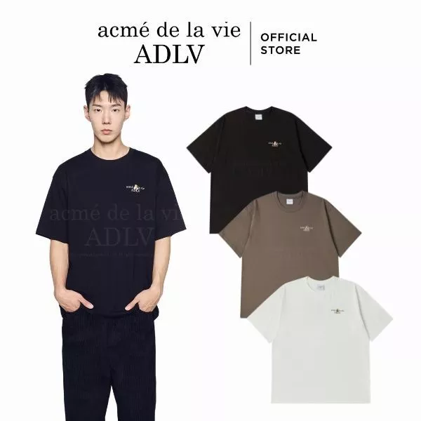 Áo Thun ADLV Bear Doll Basic Logo Dáng Oversized Màu Đen/Nâu/Kem - Hàng chính hãng