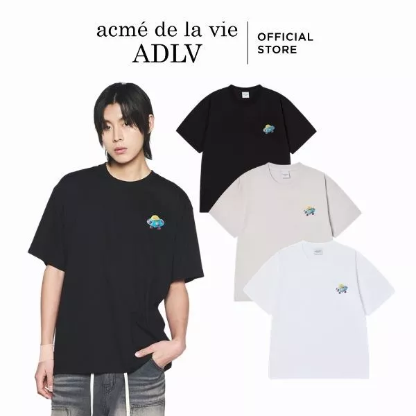 Áo Thun ADLV Clay Alien Dáng Oversized Màu Đen/Xám Nhạt/Trắng - Hàng chính hãng