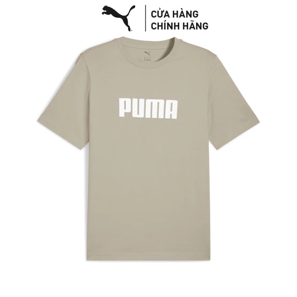 Áo Thun Thời Trang Ngắn Tay PUMA Nam ESS Logo Tee Desert Dust Màu Be