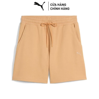 Quần Short Thời Trang PUMA Nữ Her High-Waist Shorts 5 Warm Beige Màu Nâu