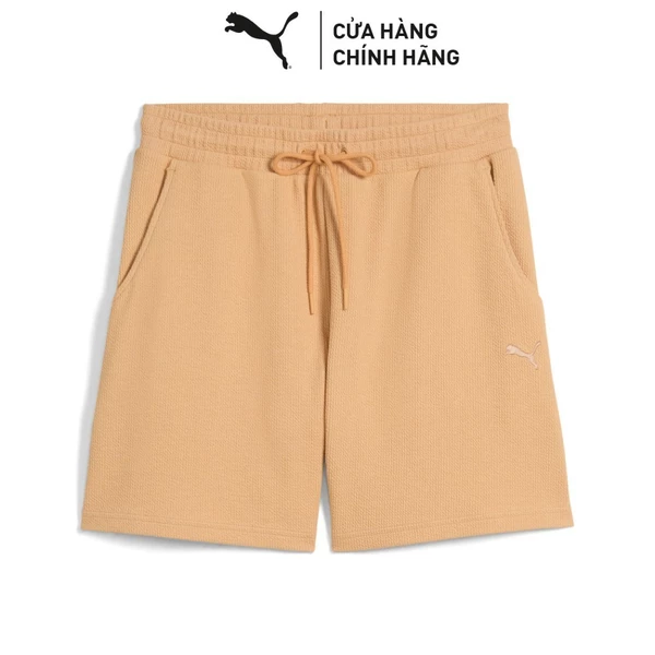 Quần Short Thời Trang PUMA Nữ Her High-Waist Shorts 5 Warm Beige Màu Nâu