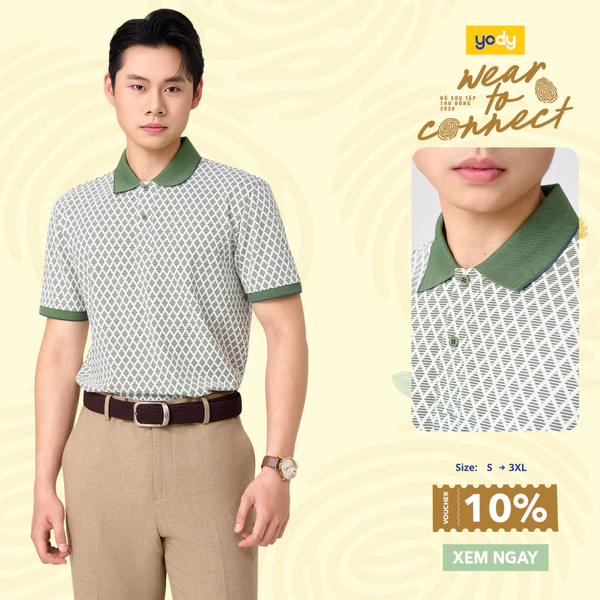 Áo Polo Nam Yody Kiểu Dáng Slim Fit  Họa Tiết In Tràn Thông Thoáng Co Giãn Giữ Form MCPO26A051