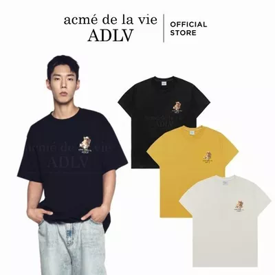 Áo Thun ADLV Beach Bear (Duty-Free Shop Exclusive) Dáng Oversized Màu Đen/Kem/Vàng - Hàng chính hãng
