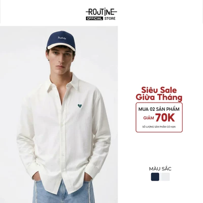 Áo Sơ Mi Nam Tay Dài Oxford Thêu Form Loose - Routine 10F24SHL015R2