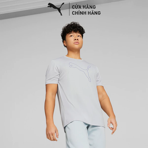 Áo Thun Thể Thao PUMA Nam Performance Cat Platinum Gray Màu Xám