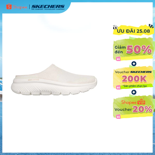 Giày Thể Thao Nữ Skechers GOwalk Max Cushioning Hyper Burst Đi Bộ - 125888-NAT Air-Cooled Goga Mat