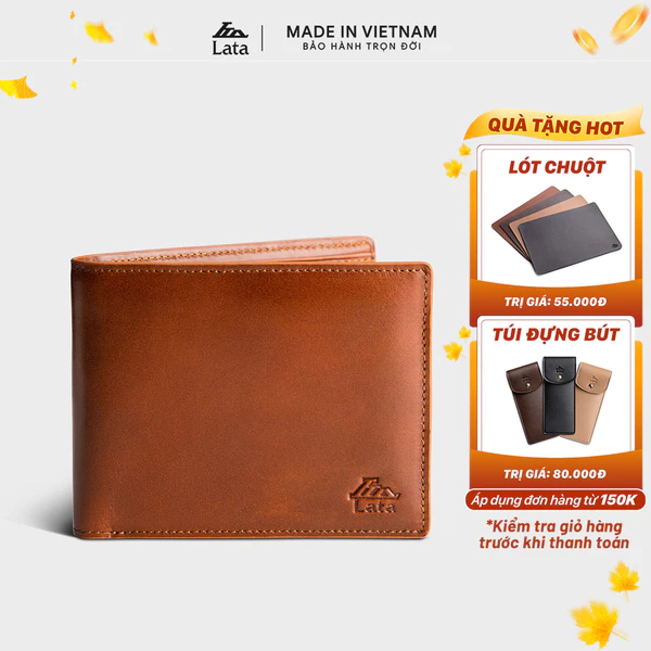 Ví nam da bò Lata (Thời trang nam - Ví da thật LVN82)