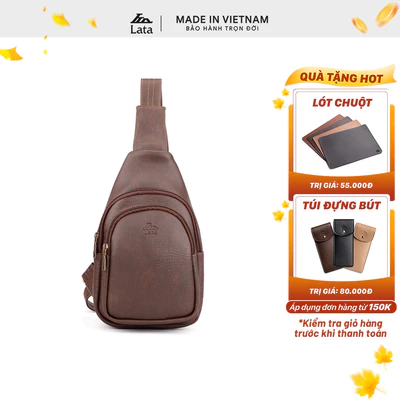 Balo Lata (Thời trang nam đi chơi cỡ nhỏ - Balo đeo chéo da BALC24)