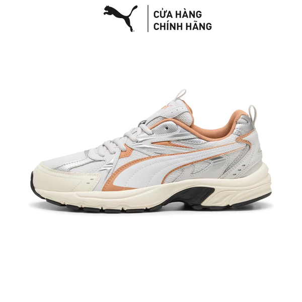 Giày Thể Thao PUMA Unisex Milenio tech_ Feather Gray-White-Cinnabar Màu Xám