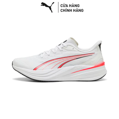Giày Chạy Bộ PUMA Unisex Darter Pro 2 White-Ultra Red-Silver Mist-Flat Dark Gray Màu Trắng