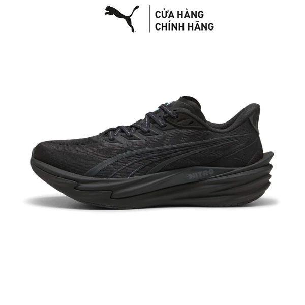 Giày Chạy Bộ PUMA Nam Deviate NITRO 4 WIDE Black-Flat Dark Gray Màu Đen