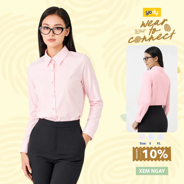 Áo Sơ-mi Nữ YODY Phom Regular Wrap Knit Essential Co Giãn 4 Chiều TRA WOSH26A012