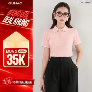Áo Polo Nữ GUMAC Cotton TICI Áo Thun Có Cổ Tay Ngắn Công Sở Thể Thao PLE03028