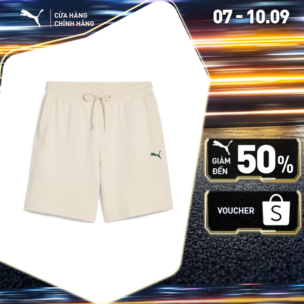 Quần Short Thời Trang PUMA Unisex PREMIUM ESS Graphic Shorts Alpine Snow Màu Trắng
