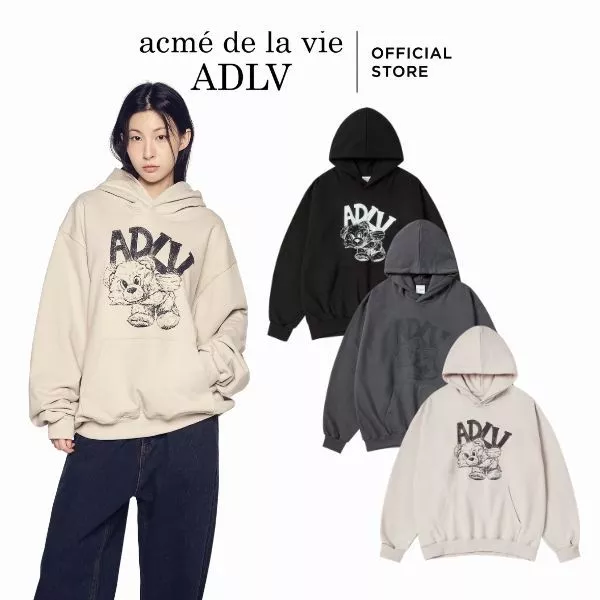 Áo Hoodie ADLV Piggyback dáng oversized màu đen/than chì/be - Hàng chính hãng
