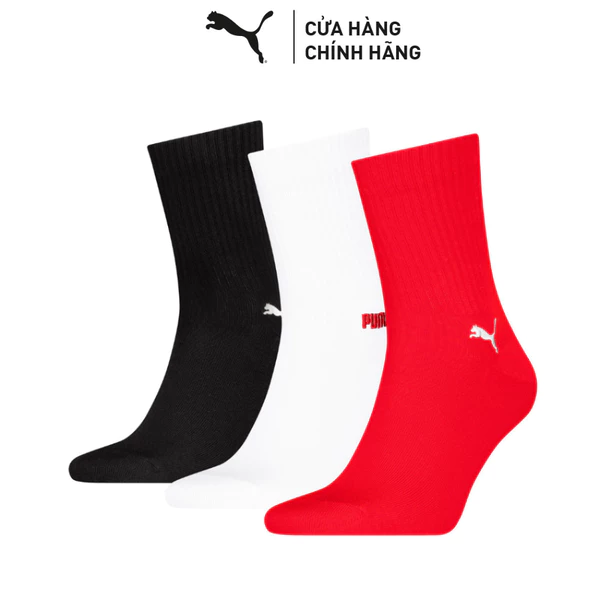 Bộ 3 Đôi Vớ Thời Trang PUMA Unisex Various Short Sock 3P AP red / white Màu Đỏ