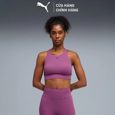 Áo Ngực Thể Thao PUMA Nữ SHAPELUXE HN BRA - MID Plum Wine Màu Tím
