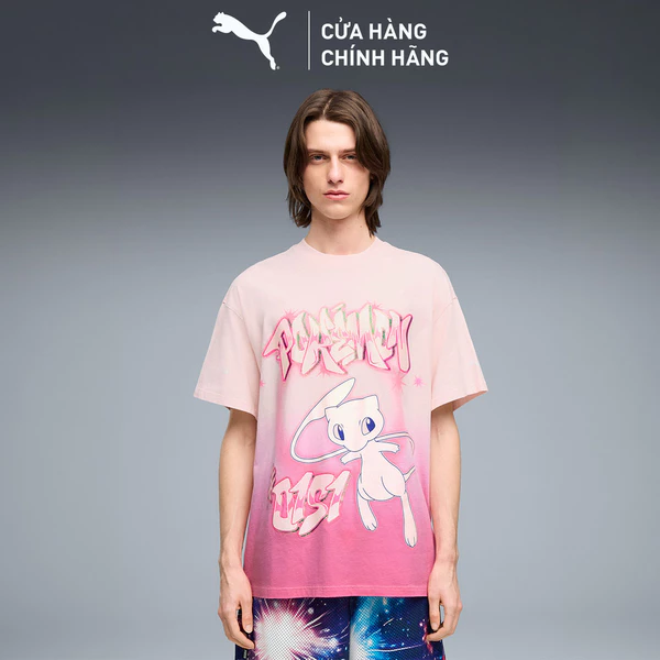 Áo Thun Thể Thao PUMA Nam Pokemon Shiny Mew Tee Jasmine Flower-Posie Pink Màu Hồng