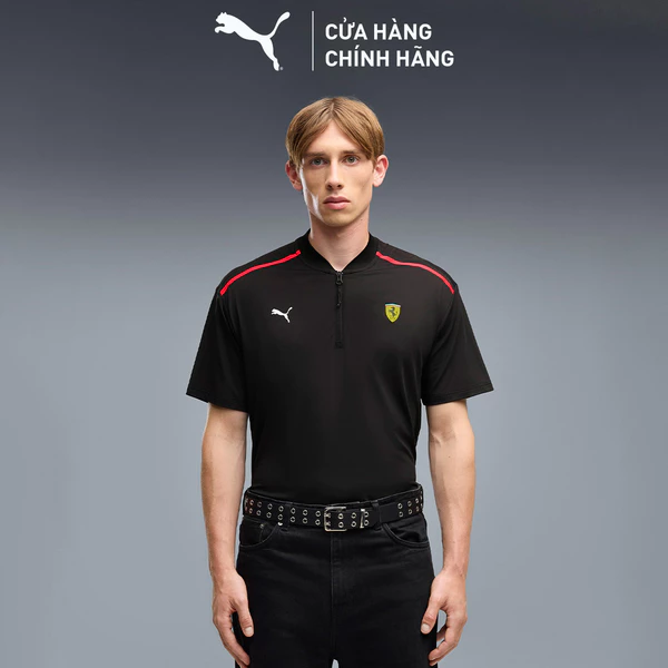 Áo Thun Thể Thao PUMA Nam Ferrari Premium CS Polo Black Màu Đen
