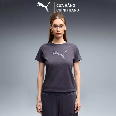 Áo Thun Thể Thao PUMA Nữ Sequins Tee Inky Depths Màu Xám