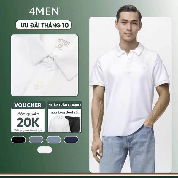 Áo Polo Thể Thao In Logo 4M Tròn Form Regular PO171 mềm mại, thoáng khí, co giãn, thấm hút mồ hôi, giá rẻ