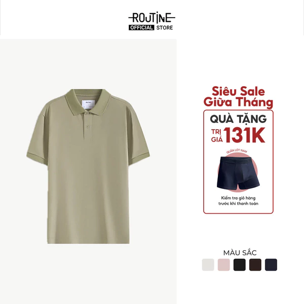Áo Polo Trơn Tay Ngắn Co Giãn Thoáng Mát Form Fitted - Routine 10S26POL032