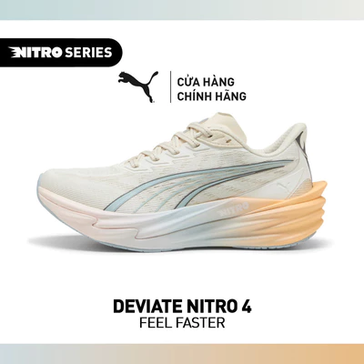 Giày Chạy Bộ PUMA Nữ Deviate NITRO 4 RC Wns Warm White-Lucite-Vapor Gray Màu Trắng