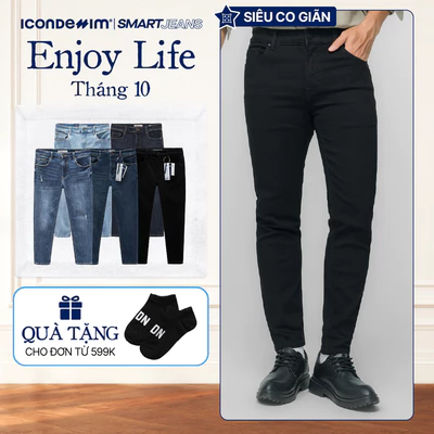 Quần jeans nam cao cấp ICONDENIM, quần bò smart fit tôn dáng , siêu co giãn 4 chiều, SMARTJEANS