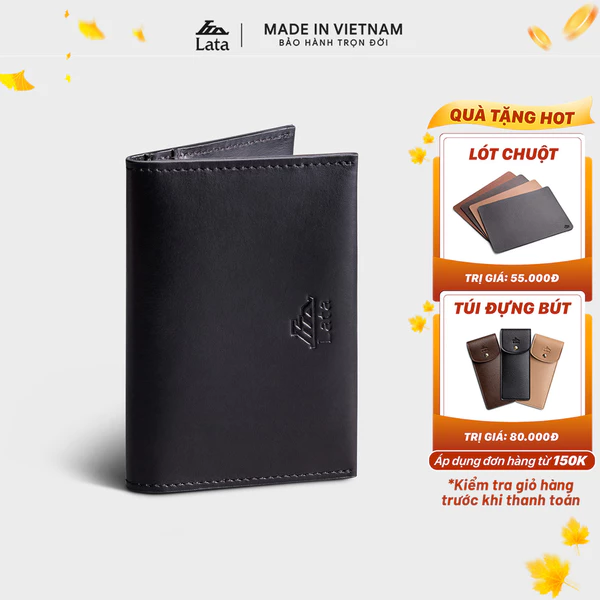Ví nam da bò Lata (Thời trang nam đựng namecard nhỏ gọn - Ví da thật LVN106)