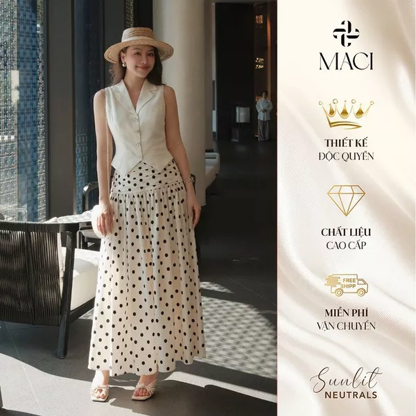 Áo Gile Linen Hàn Màu Trắng Kem MACI MCAGLTR0348 Thời Trang Nữ Thiết Kế Độc Quyền