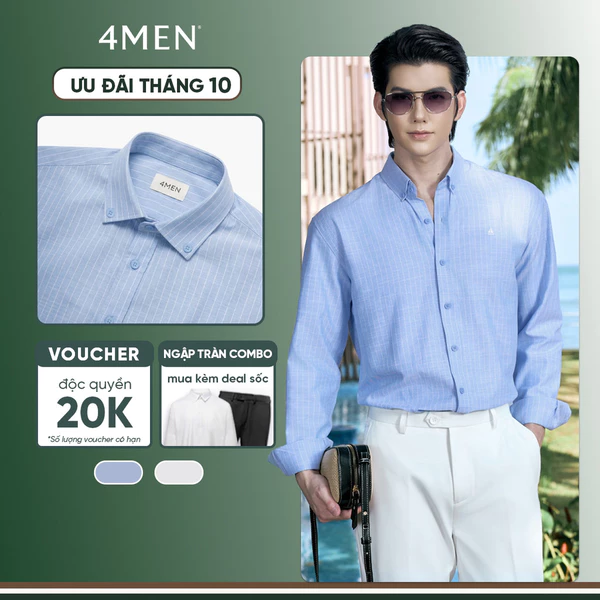 Áo Sơ Mi Oxford Sọc Cổ Button - Down Form Regular SM207 SơMi Sọc, Công Sở, Thanh Lịch