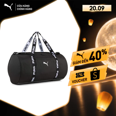 Túi Xách Thể Thao PUMA Nữ Training AT ESS Barrel Bag Black Màu Đen