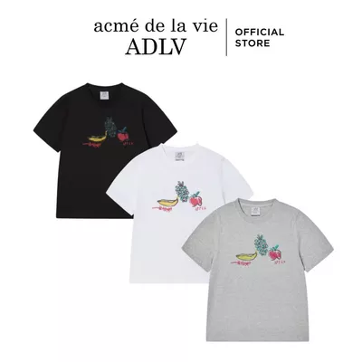 Áo thun ADLV JMB WOMAN FRUIT dáng Classic màu Đen/Muối tiêu/Trắng - Hàng chính hãng