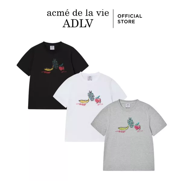 Áo thun ADLV JMB WOMAN FRUIT dáng Classic màu Đen/Muối tiêu/Trắng - Hàng chính hãng