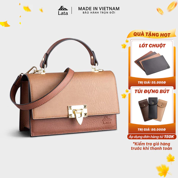 Túi Lata (Thời trang nữ dự tiệc phối khóa - Túi đeo chéo da HN86)
