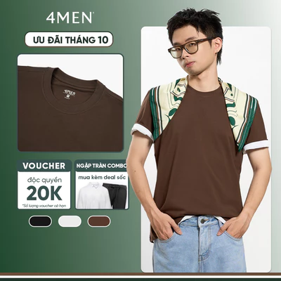 Áo Thun Cổ Tròn In 4MEN Essentials Form Slimfit AT194 Ôm Vừa Vặn, Thoáng Mát, Năng Động