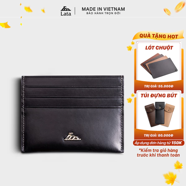 Ví nam da bò Lata (Thời trang nam đựng namecard cỡ nhỏ - Ví da thật LVN111)