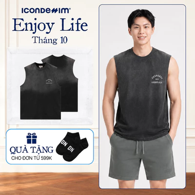 Áo Tanktop Nam ICONDENIM Steel Fade Form Regular TTID0049