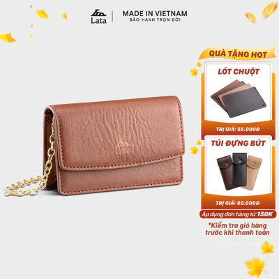 Ví Lata (Thời trang nữ phối dây đeo chéo - Ví da VN78)