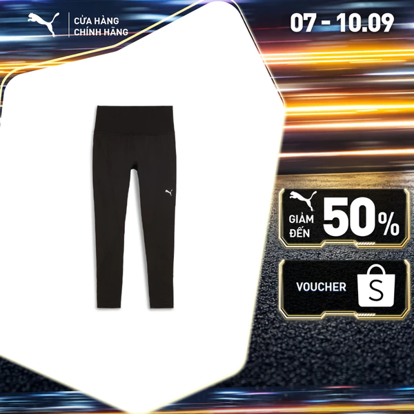 Quần Dài Tập Luyện PUMA Nữ SHAPELUXE SEAMLESS TIGHT Black-Vapor Cat Màu Đen