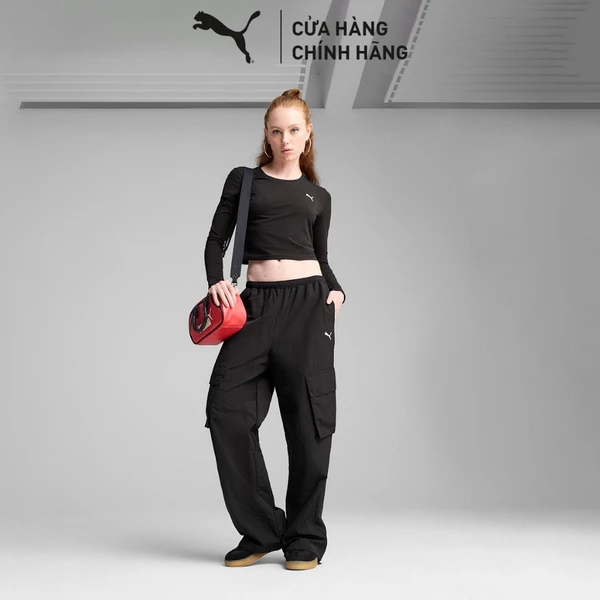 Quần Thời Trang PUMA Nữ Wardrobe ESS Cargo Black Màu Đen
