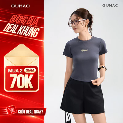 Áo Thun Nữ GUMAC Form Slim Cổ Tròn Co Giãn Ôm Dáng ATG05020