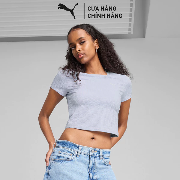 Áo Thun Thời Trang PUMA Nữ DARE TO Baby Tee Cool Weather Màu Xanh